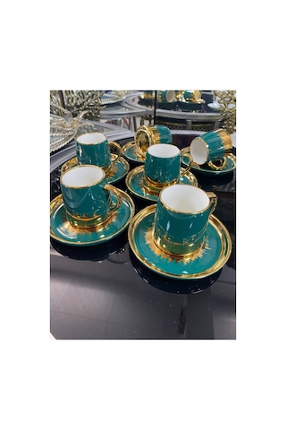 Voice Porselen Kahve Fincanı Takımı Yeşil Yeşil Gold - 620027262 Yeşil Gold - 620027262 Yeşil Gold