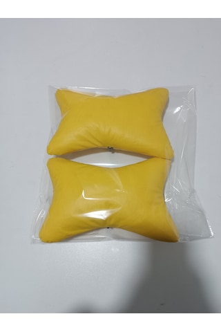 Deri Kelebek Boyun Yastık 2 Li Sarı