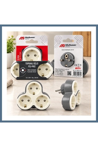 Buradabulabilirsin Topraklı Priz Fiş & Golyat 16a & 250v Max3500w Bbz