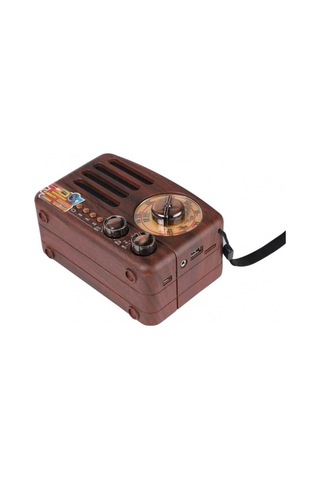 Küçük Boy Retro, Nostaljik, Ahşap Tasarım Bluetooth Hoparlörlü, Şarjlı, Taşınabilir Büyük Döndürüleb