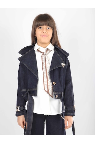 Xo Kids Kız Çocuk 3lu Alt Üst Takım 7-14 Yaş 3908-4908 Koyu Mavi