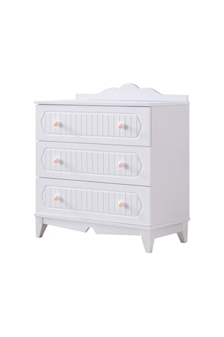 Poli Çocuk Odası Takımı, Poli Yavrulu Karyola, Flower 3 Kapaklı Dolap, Şifonyer - Pembe Renkli