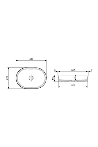 Bocchi Vessel Lavabo Oval Çanak 55 x 38 CM Mat Beyaz 1521-002-0125