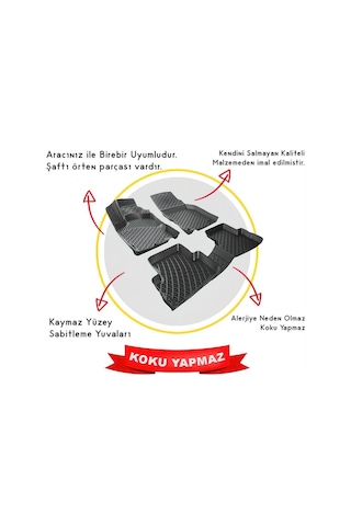 Rizline Toyota Yaris 2013-2019 Paspas Siyah 3D Havuzlu Tam Uyumlu N11.4036