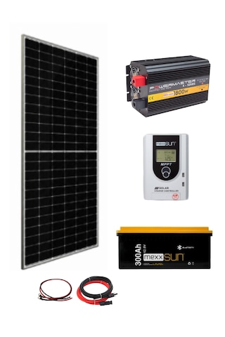 Bağ, Bahçe, Karavan İçin Lityum Akülü Hazır Paket Solar Güneş Enerji Sistemi Paket 5