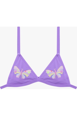Penti Lila Kız Çocuk Butterfly Fırfırlı Üçgen Bikini Takım
