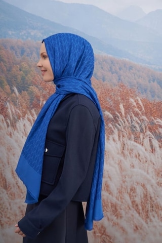 Armanda 70 X 190 Cotton Monogram Desen Şal - Ar 3098 03048 - 70 X 190 / Saks