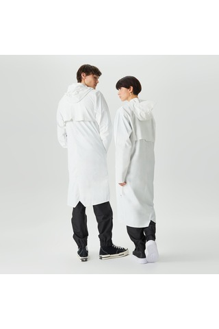 Rains Longer Unisex Beyaz Yağmurluk Düz 18360 Beyaz