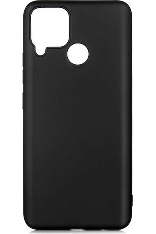 Noktaks - Realme Uyumlu Realme C25 / C25s - Kılıf Mat Renkli Esnek Premier Silikon Kapak - Siyah