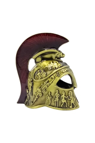 Metal Gold Leonidas Sparta Miğferi Biblo 10 Cm