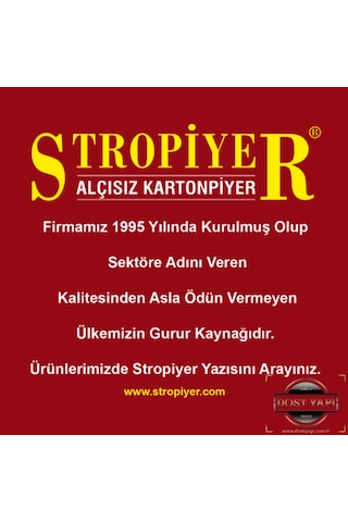 Stropiyer Alçısız Kartonpiyer Osmanlı Modeli 10 Adet = 20 Metre