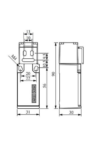 Emas L5k23lum321 Kıvrık Metal Anahtarlı Emniyet Güvenlik Sivici Ani Hareketli, 1 Nk+1 Na 2 Kutuplu