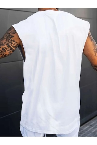 Altamira Erkek Dikey Baskılı Oversize Kolsuz T-shirt 001
