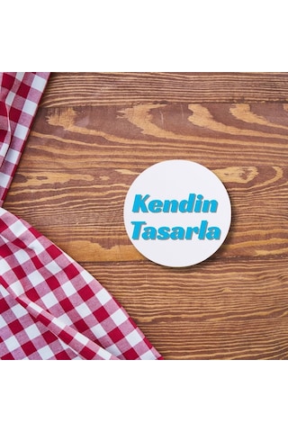 Kişiye Özel Tasarım Bardak Altlığı - Kendin Tasarla Fotoğraflı, Logolu Ve İsimli Yuvarlak İçecek Altlığı Ahşap