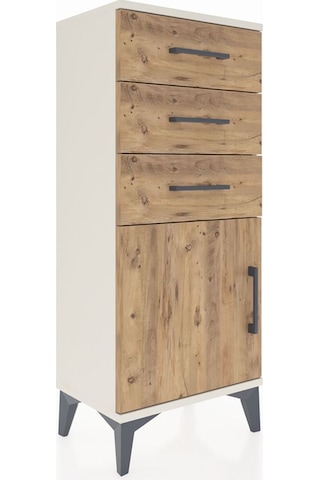 Arges Komodin Tek Raflı 3 Çekmeceli Tek Kapaklı 44x30x106 Aytaşı-çam Aytası