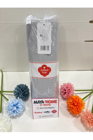 Cotton Box Deluxe Gri Tensel Çift Kişilik Lastikli Çarşaf Seti 160x200+30 Çok Renkli