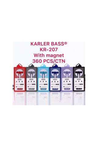 Karler Bass Kr-207 Mıknatıslı Kablolu Kulaklık - Mavi Diğer