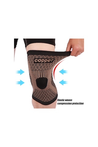 Jialan Spor Ve Artrit Ağrısı Ve Desteği İçin Bakır Dizlik - Spor Kahverengi