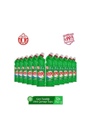 Hyper Hypo Ultra Kıvamlı Çamaşır Suyu Çam Tazeliği 12 x 750 G