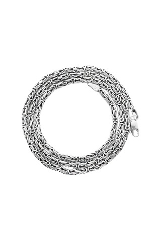Tesbihane 925 Ayar Gümüş 60 Cm Uzunluk 4 Mm Genişlik 80 Mikron Kalınlık Erkek Kral Zincir