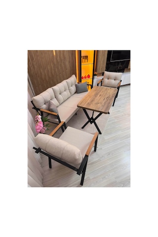 Houseart Vera 3+1+1 + Masa , Balkon, Bahçe - Cafe , Teras , Metal Kanepe Koltuk Takımı , Yemek Masası ,çay Seti Krem Houseart Vera 3+1+1 + Masa , Balkon, Bahçe - Cafe , Teras , Metal Kanepe Koltuk Takımı , Yemek Masası ,çay Seti Krem