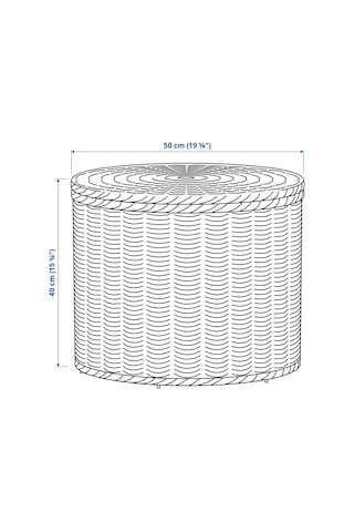 Rattan, Kapaklı Saklama Gözlü Puf Meridyendukkan, El Yapımı Saklama Kutusu