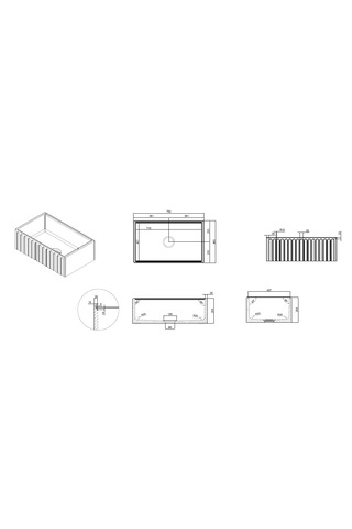 Quarter Bath Live Dekorlu Eviye 76 Cm Parlak Beyaz 70ks90030