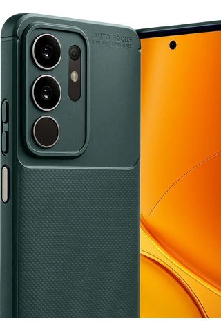 Vivo Y29 4g Uyumlu Kılıf Karbon Tasarım Kamera Korumalı Silikon Telefon Kılıfı Kapak Koyu Yeşil