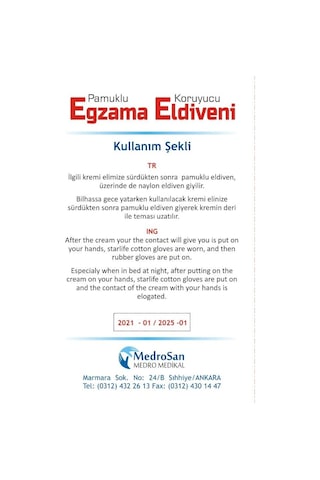 Medrosan Pamuklu Egzama Eldiveni 3 Çift
