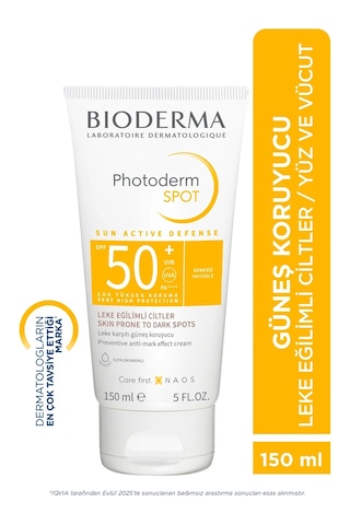 Bioderma Photoderm Spot Spf50+ Yüksek Korumalı Yüz Ve Vücut Güneş Kremi 150 Ml