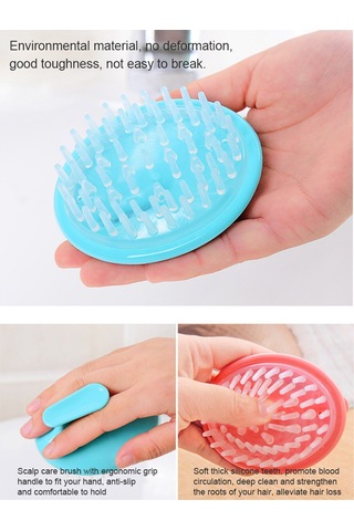 Samdoo Pembe Silikon Saç Bakıma Masaj Fırçası - Derin Temizleme, Kan Akışını Artırma, Saç Kökü Güçlendirme, Ters Tenidirme Önleme