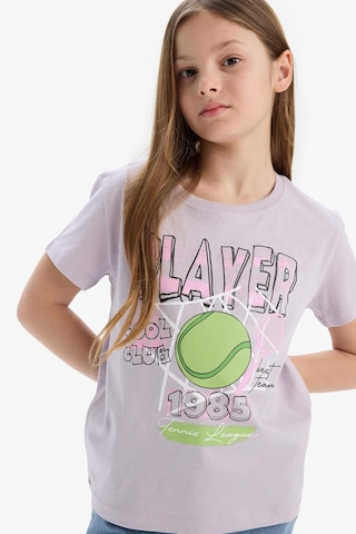 DeFacto Kız Çocuk Bisiklet Yaka Anime Baskılı Kısa Kollu Tişört E0351A825SMPR306 Mor