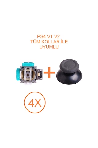 4 Adet Ps4 Analog Motoru + Topuz Başlık Set