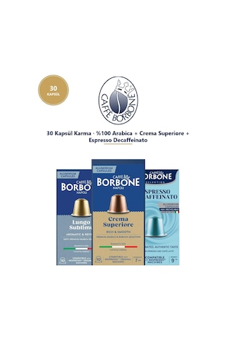 Caffe Borbone Arabica Superiore Decaf 30'lu Kapsül Kahve - Nespresso Uyumlu, Keşif Avantaj Paketi