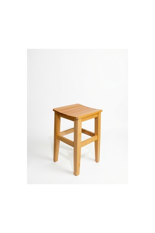 Doğal Ahşap Tabure El Yapımı Çıtalı 45 Cm Rustik Tasarım, Sağlam Ve Estetik Naturel