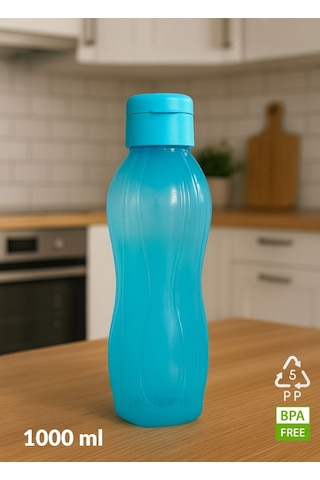2 Li Su Şişesi Seti 1000 Ml Matara, Bpa Free, Ev-iş-spor İçin Mavi-turuncu Pp-5 Mavi & Turuncu