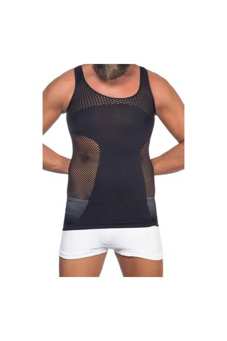 Emvera Siyah Seamless Fileli Erkek Korse Atlet