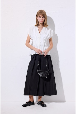 Manuka Geniş Pileli Pantolon Siyah Siyah