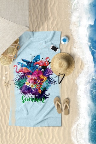 Flamingo Summer Dijital Baskılı 75x150 CM Plaj Havlusu