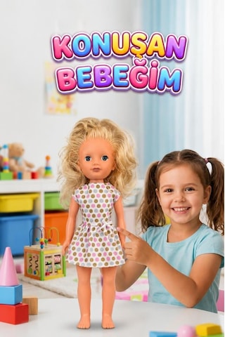 Alya Türkçe Konuşan Etkileşimli Eğitici Oyuncak Bebek 40 Cm Kafası Ve Kolları Et Bebek 90391678