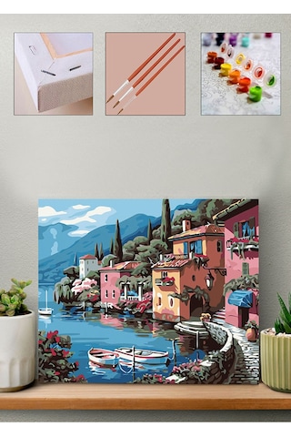 Sayılarla Boyama Seti Deniz Evler 60x75