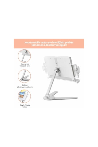 NPO STD007 Okuma Açısı Ayarlı Koruma Kıskkaçlı Alüminyum&ABS Kitap/Tablet/Dergi Standı Modern Rahle