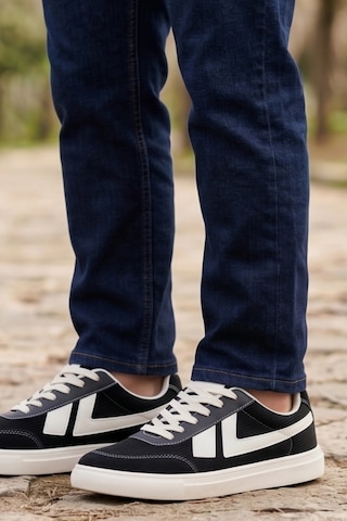 In Step Street Style Erkek Siyah-beyaz Korduroy Detaylı Süet Şehir Ayakkabısı