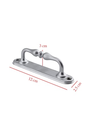 Küçük Kıvrık Çekme Kolu Sürgülü Kapı Tutma Kulpu Kulbu Tutamağı Kol Mat Krom Renk 12 Cm İki Vidalı