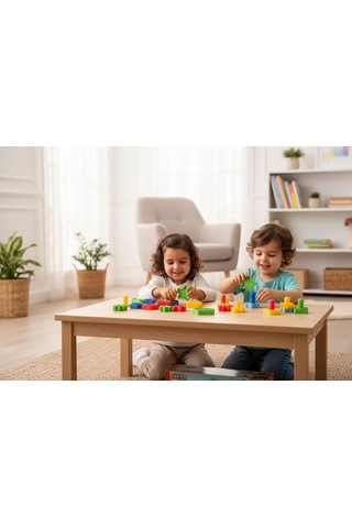 Ecem Toys Vidali Eğitsel Şekiller Seti Bpa İçermeyen Kaliteli Plastik - Renkli Geometrik Şekiller 64 Parça