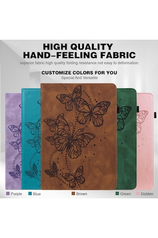 Butu Kelebekler Baskılı Elastik Askı İyi Korumalı, Düşmeyi Önleyici Tablet Kılıfı, Lenovo Uyumlu Tab M8/m8 2. Nesil Tb-8505/tb-8705/tb-8506 Standlı