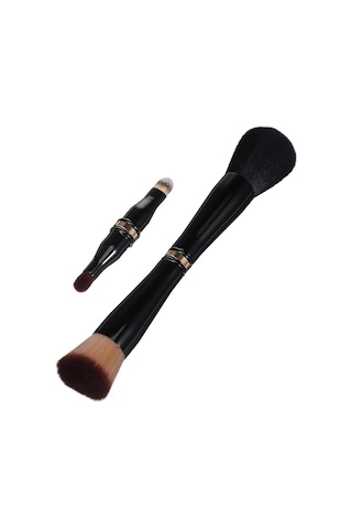 Makyaj Fırçası Çift Taraflı Makyaj Fırçası Seyahat 4'ü 1 Arada Makyaj Fırçası Makyaj Yüz Fırçası Kapatıcı Fırçası