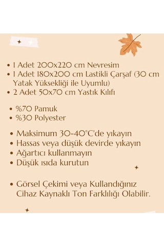 Biçomi Four Seasons Mint-gri: Kaymayan Lastikli & Nefes Alan Pamuklu Çift Kişilik Nevresim Takımı Çok Renkli