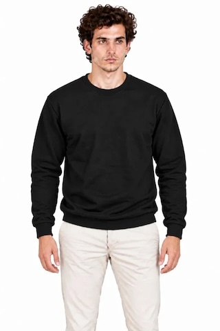 Suma Erkek 3lü Bisiklet Yaka İçi Şardonlu 2 İplik Düz Uzun Kollu Regular Fit Sweatshirt - Siyah - Bordo - Gri Çok Renkli