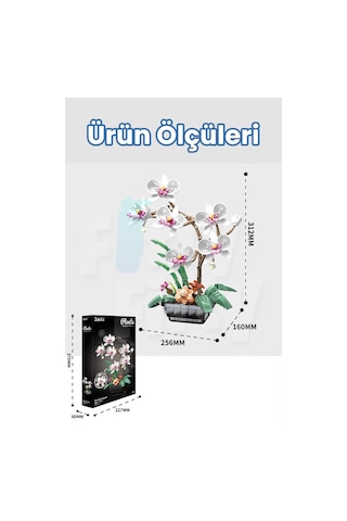 Jaki Plante Serisi Saksıda Beyaz Orkide 581 Parça Oyucak Yapım Seti -ffjk29012